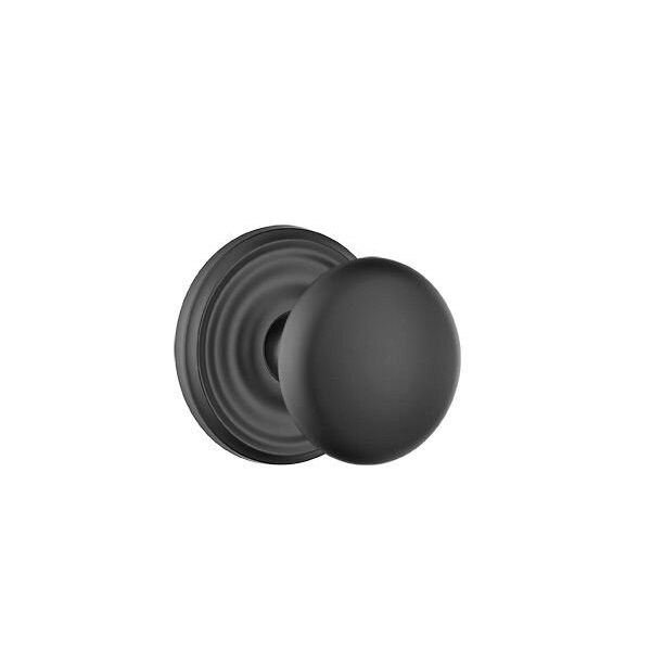 Emtek Providence Knob 2-3/8 in Backset Privacy w/Regular Rose for 1-1/4 in to 2 in Door Flat Black Finish 8200PUS19 - main